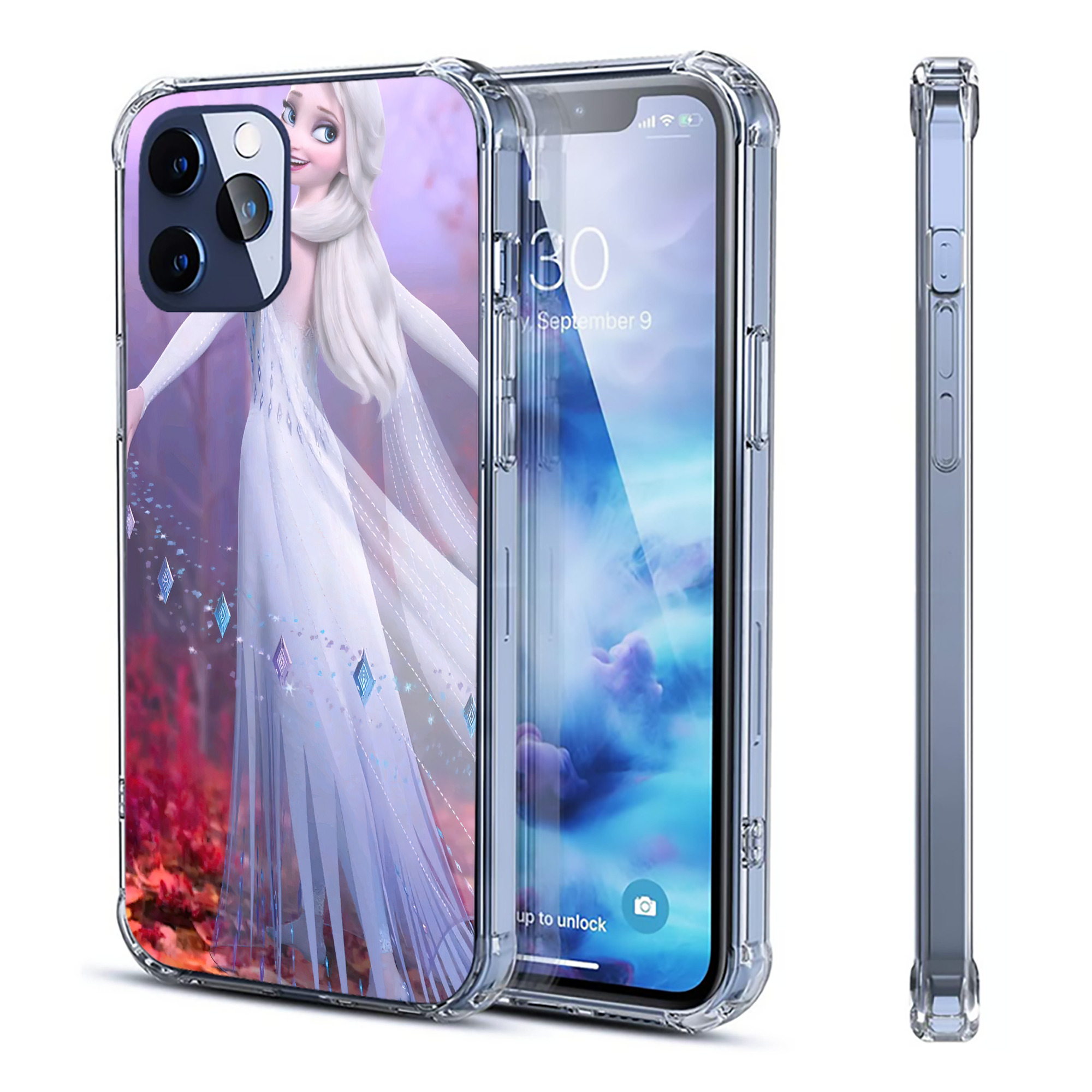 （画像用） アナと雪の女王 アンナ エルサ Frozen Anna Elsa 【iPhone 12シリーズ対応】透明スマホケース（クリアソフトケース）